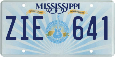 MS license plate ZIE641