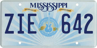 MS license plate ZIE642