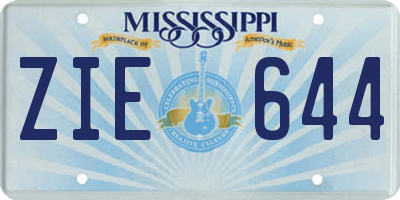 MS license plate ZIE644