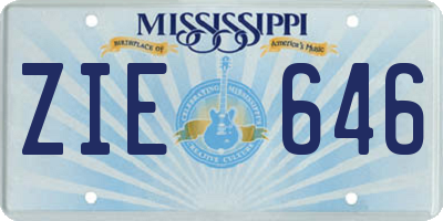 MS license plate ZIE646