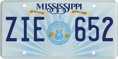 MS license plate ZIE652