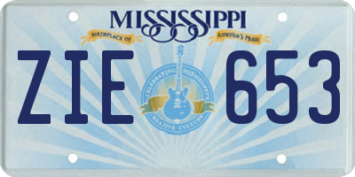 MS license plate ZIE653
