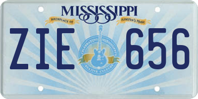 MS license plate ZIE656
