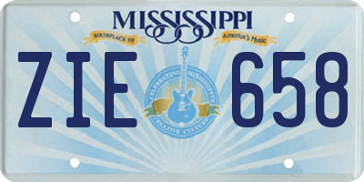 MS license plate ZIE658