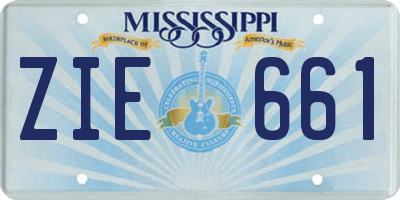 MS license plate ZIE661