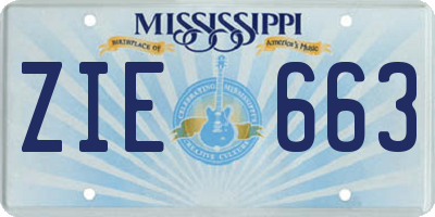 MS license plate ZIE663