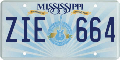 MS license plate ZIE664
