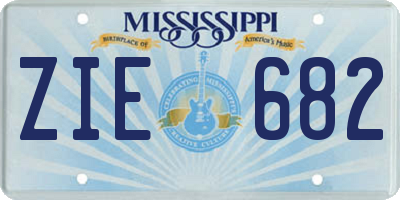MS license plate ZIE682