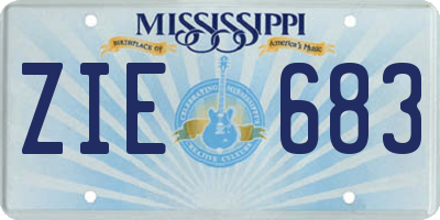 MS license plate ZIE683