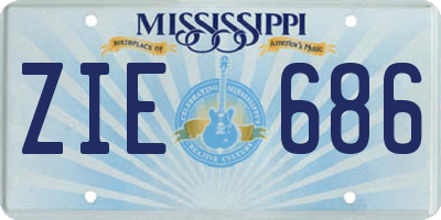MS license plate ZIE686