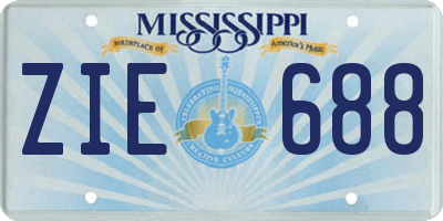 MS license plate ZIE688