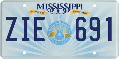 MS license plate ZIE691