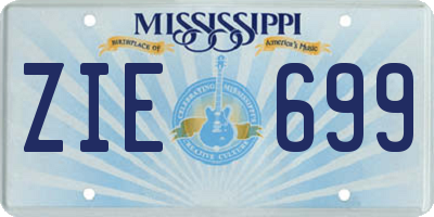 MS license plate ZIE699