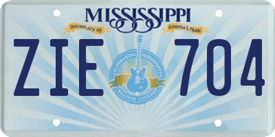 MS license plate ZIE704