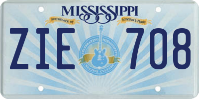 MS license plate ZIE708