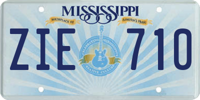 MS license plate ZIE710