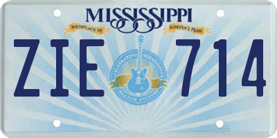 MS license plate ZIE714