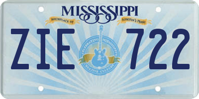 MS license plate ZIE722