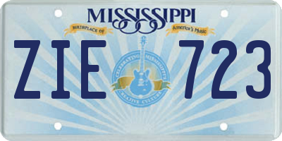 MS license plate ZIE723