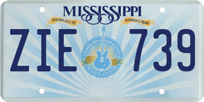 MS license plate ZIE739
