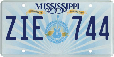 MS license plate ZIE744