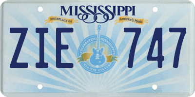 MS license plate ZIE747