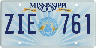 MS license plate ZIE761