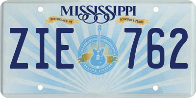 MS license plate ZIE762
