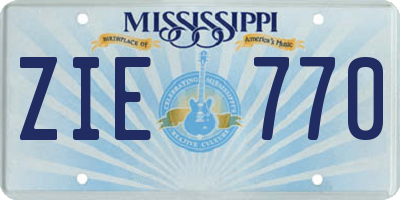 MS license plate ZIE770