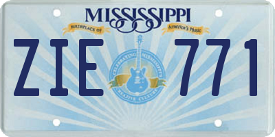 MS license plate ZIE771