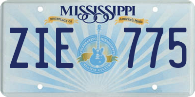 MS license plate ZIE775