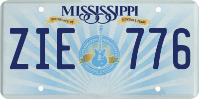 MS license plate ZIE776