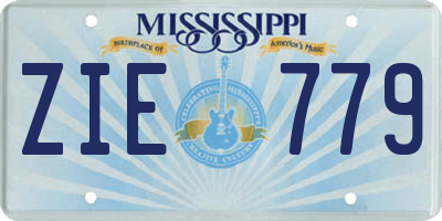 MS license plate ZIE779