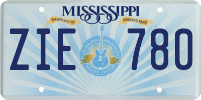 MS license plate ZIE780