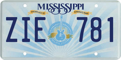 MS license plate ZIE781