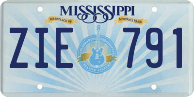 MS license plate ZIE791