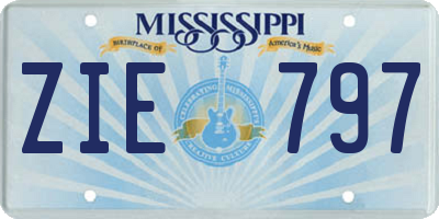MS license plate ZIE797