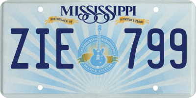 MS license plate ZIE799