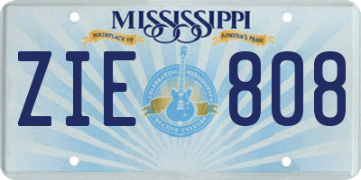 MS license plate ZIE808
