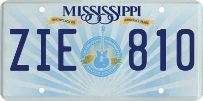 MS license plate ZIE810