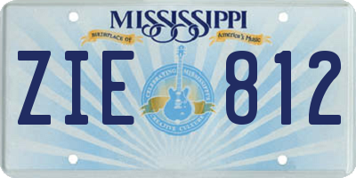 MS license plate ZIE812