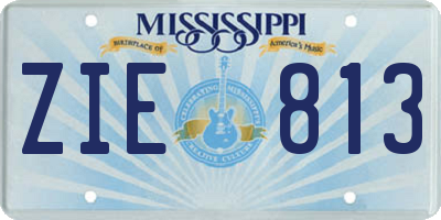 MS license plate ZIE813