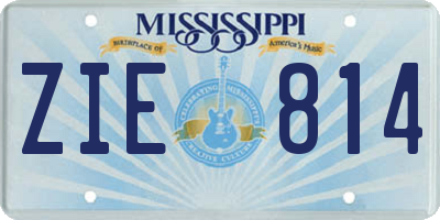 MS license plate ZIE814
