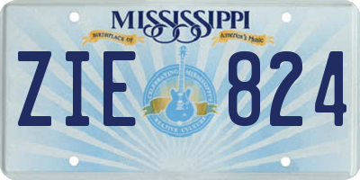 MS license plate ZIE824