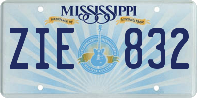 MS license plate ZIE832