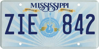 MS license plate ZIE842