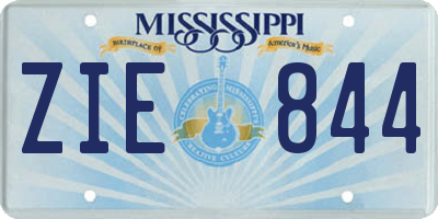 MS license plate ZIE844