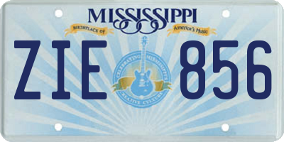 MS license plate ZIE856
