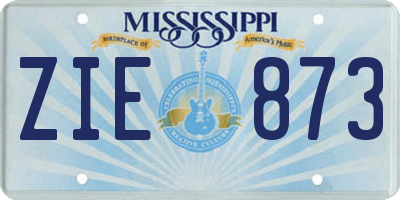 MS license plate ZIE873