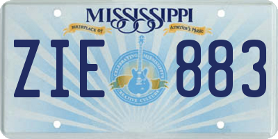 MS license plate ZIE883